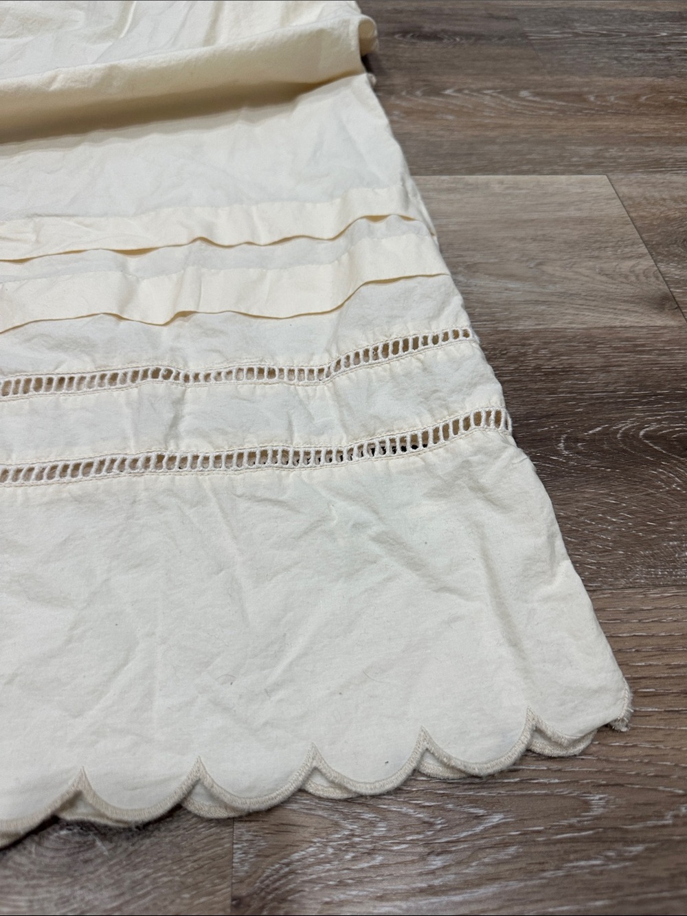Anthropologie Cream Eyelet Maxi Dress with Black Tie - Picture 6 of 11